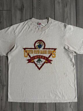 Vintage 90s Soffe Military U.S. Marine Corps USMC Bulldog Logo Graphic Tee